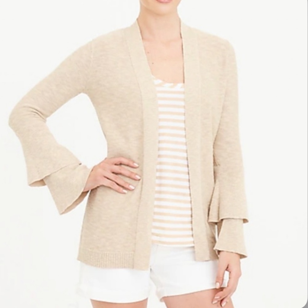 J.Crew Tiered Sleeve Open Cardigan